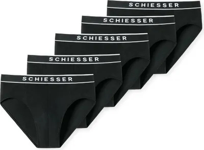 Produktbild von SCHIESSER Herren Slips, 5er Pack - Serie "95/5", Rio-Slips, Logobund Schwarz XL