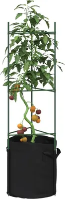 Produktbild von （Robust Möbel）Tomatenkäfige mit Pflanzsäcken 8er set - modernes Design - für Wohnzimmer/Balkon - 116cm Stahl und PP NEU479987 - Pflanztische