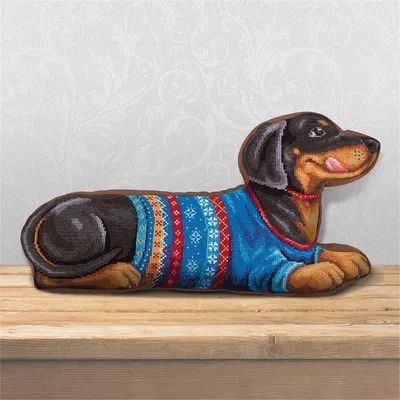 Produktbild von Panna Kreuzstichset Kissen "Dackel" 48x24,5cm, Zählmuster