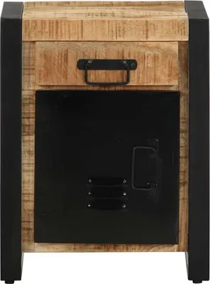 Image de vidaXL Table de nuit 40x30x50 cm Bois massif de manguier rugueux