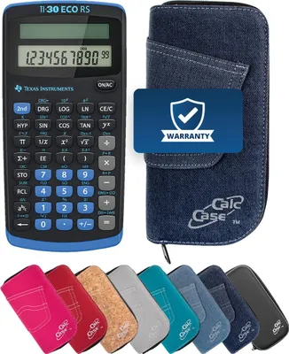 Produktbild von TI-30 ECO RS Taschenrechner mit Schutztasche im Jeans-Design dunkelblau