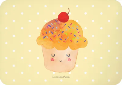 Produktbild von Mr. & Mrs. Panda magnet Cupcake - Gelb Pastell - Geschenk, Muffin, Notizhalter, wandmagnet, Küche Deko, Lustige Sprüche, Motivation, Kühlschrankmagnet, Cupcakes, Wunder