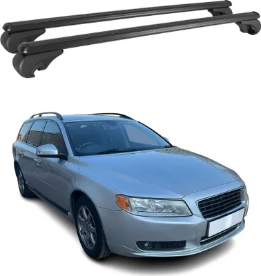 Produktbild von Dachträger für Volvo V70 2007-2020 Gepäckträger Grundträger Aluminium Schwarz 2x