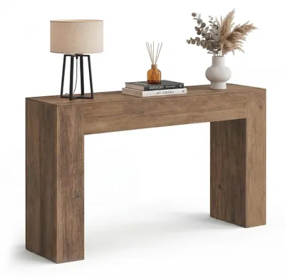 Obrázek produktu pro VASAGLE Konzolový stolek ve tvaru U, úzký stolek do předsíně, rozměry 120 x 30 x 80 cm, barva hnědá