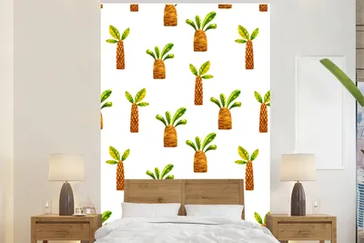 Produktbild von MuchoWow® Fototapete für Wohnzimmer oder Schlafzimmer Wandtapete Vinyl Motivtapete Dschungel - Palme - Design - 180x280 cm - Wallpaper