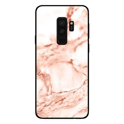 Productafbeelding van Smartphonica telefoonhoesje voor Samsung Galaxy S9 Plus, marmerlook - achterkant hoesje, marmerdesign - wit rosé goud