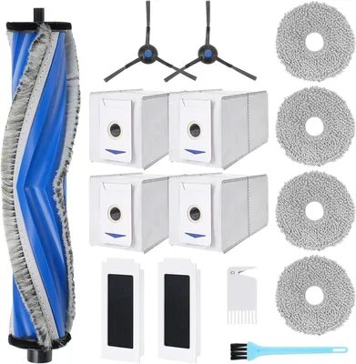 Produktbild von Zubehör für Ecovacs Deebot T30 Omni, Ersatzteile für T30 Pro Omni Staubsauger, Zubehörset 1 Hauptbürste, 2 Hepa Filter, 4 Staubbeutel, 4 Wischtücher, 2 Seitenbürsten