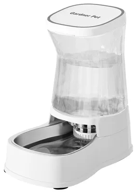 Produktbild von Automatischer Wasserspender für Hunde – Wassernapf mit Filter – 3,85 Liter – Edelstahl – Weiß