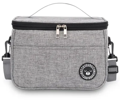 Image de Sac isotherme pliable, gris, 9 litres, dimensions 28x18x18 cm, en tissu Oxford avec revêtement en feuille d'aluminium