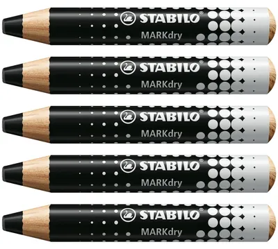 Produktbild von STABILO Whiteboard- und Flipchartmarker -  MARKdry - 5er Pack - schwarz