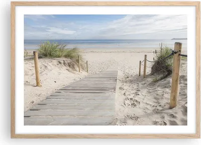 Produktbild von Gerahmtes Poster - Rahmen in heller Eiche - Strand Düne Eintritt - 70x50 cm - Wand Bild - Wanddeko - Wandbilder - Wandposter - Bilderrahmen - Bilder - Kunstdruck - Wandbild - P2NAA70x50-4188