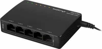 Zdjęcie produktu dla Lanberg DSP3-1005-60W, Nie zarządzany, Gigabit Ethernet (10/100/1000), Pełny dupleks, Obsługa PoE, Montaż naścienny / rzutowanie na sufit