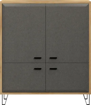 Produktbild von Blanshe KO:Ko.Eiche Navarra Melamin,Fr.Filz Dark Grey Tiefzieh,Highboard