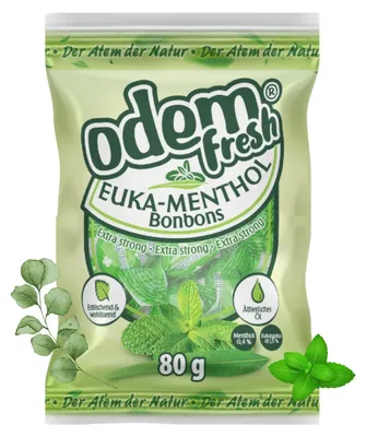 Produktbild von ODEM Euka Menthol Bonbons 80g extra stark Hustenbonbons