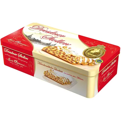 Obrázek produktu pro Drážďanský závin s marcipánem a moučkovým cukrem v plechové formě 750g