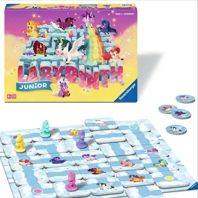 Obrázok produktu pre Ravensburger® 23046 - Unicorn Junior Labyrinth - rodinná klasika pre najmenších, hra pre deti od 4 rokov - stolová hra vhodná pre 2-4 hráčov, juniorská edícia s motívom jednorožca