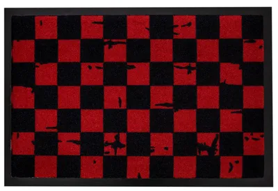 Produktbild von Checkered Red 60 x 40 cm Türmatte Fussmatte sauberlaufmatte