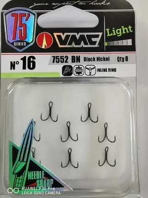 Produktbild von VMC 7552 Hypercut Light Treble Hook - Drillingshaken, Größe/Packungsinhalt:Gr. 16 / 8 Stück