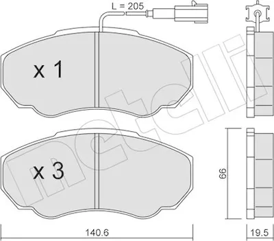 Produktbild von METELLI Bremsbeläge Satz Vorne Bremsklötze für FIAT DUCATO Kasten (244) 22-0325-0
