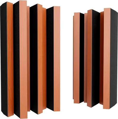 Produktbild von 8er-Set–Akustikdiffusor| 2D-Schalldiffusion und -absorption | 50x25cm|Geräuschkontrolle und Echo-Reduktion | [Arto-HALF | Kirschbaum]