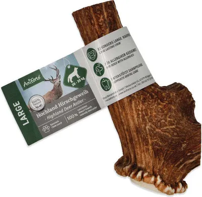 Produktbild von AniForte Hirschgeweih für Hunde L  – Kauknochen zur Beschäftigung & Zahnpflege, robust & langlebig, Kauholz, Abwurfprodukt vom Hirsch, Kauspielzeug