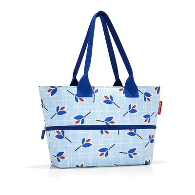 Produktbild von reisenthel shopper e1, Einkaufstasche, Shopper, Tragetasche, Tasche, Polyestergewebe, Leaves Blue, 12 L/18 L, RJ4064