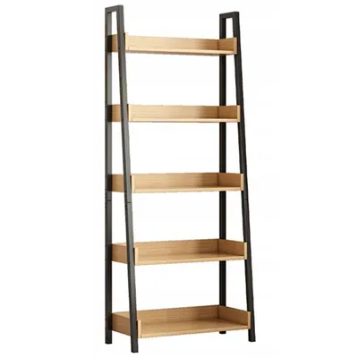 Produktbild von Eichenholz-Bücherregal in Braun für das Büro oder Wohnzimmer im Loft-Stil