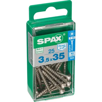 Produktbild von SPAX 183711, Schraube, Edelstahl, Flachkopf, Silber, 35 mm, 3,5 mm