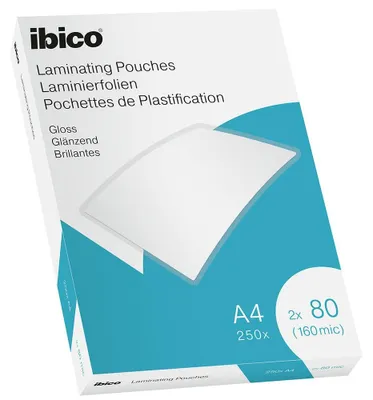 A4 Laminierfolien 160 Micron, Hochglanz, 250 Stück