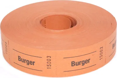 Produktbild von Bonrolle BURGER orange 1000 perforierte Abrisse fortlaufend nummeriert