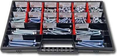 Produktbild von Sechskantschrauben Sortiment M6 // 6mm-60mm 200 tlg Schraubenbox DIN 933/ISO4017 Vollgewindeschrauben Maschinenschrauben Gewindeschrauben Sechskantschrauben