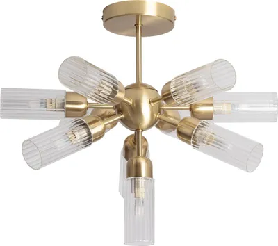 Produktbild von Deckenleuchte Metall und Glas 10 Spots Iraide Gold