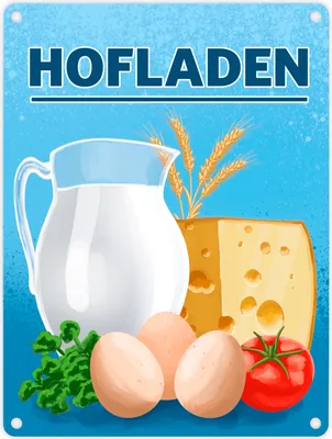 Produktbild von Hofladen Metallschild in 15x20 cm für den Bauernladen