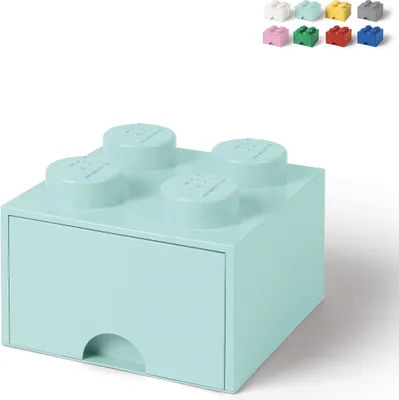 Produktbild von LEGO Aufbewahrungsbox 4 mit Schublade - aqua