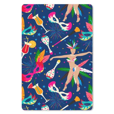 Produktbild von MuchoWow® Mauspad Mousepad Karneval - Brasilien - Muster 18x27 cm - Mousepads - Maus Mat - Pad - Mausunterlage