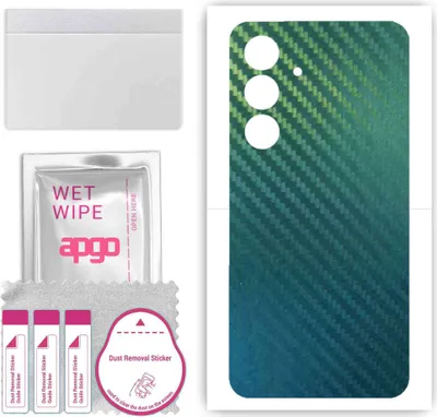 Produktbild von apgo Rückseite Schutzfolie, Skin, kompatibel mit Samsung Galaxy F15 5G, Hinten Displayschutzfolie aus Vinylfolie, kratzfest, einfache Montage - Kohlenstoff-Chamäleon CAKA1