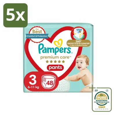 Obrázok produktu pre 5 ks plienok Pampers Premium Care Pants, veľkosť 3 (6–11 kg) – balenie, 5 kusov