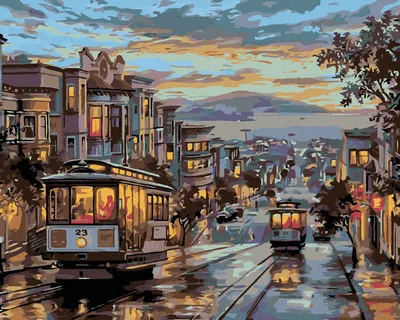 Produktbild von Diamondi - Diamond painting - NACHTSTRASSENBAHN, 40X50 cm, ohne Keilrahmen