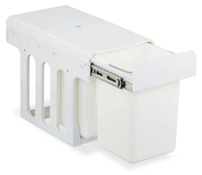 Abfalleimer Einbau 2×8 L, 35,5×25×47 cm, ausziehbar, weiß