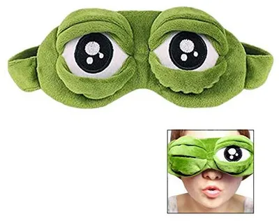 Produktbild von Kreative Frosch-Augenmaske mit Cartoon-Motiv, lustige Schlafmaske, neuartige Augenbedeckung (grün)