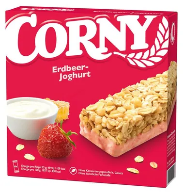 Obrázek produktu pro Granola tyčinka Corny s jahodovým jogurtem a medem 150g