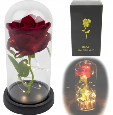 Produktbild von Ewige Rose Blume Im Glas Leuchtende Rose Schöne Geschenkidee Led