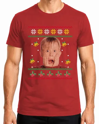 Immagine prodotto di Maglietta da uomo Kevin Home Alone - Christmas Present Ugly Christmas Sweater, Rosso, XL