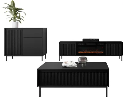 Produktbild von MIRJAN24 Wohnzimmer-Set Ozmi IV, Wohnzimmer vom Hersteller (Farbe: Schwarz)