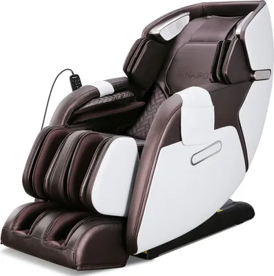 Image de Fauteuil de massage NAIPO Shiatsu « Zero Gravity » pour tout le corps, avec chauffage, rail SL, fonctions de tapotement et de pétrissage, système de massage à air, musique avec son surround 3D via Bluetooth - MGC-5866