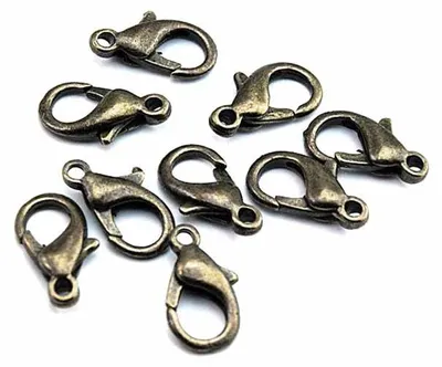 Produktbild von Vintageparts Karabinerverschlüsse Metalllegierung antik Bronze 14 mm, 10 Stück
