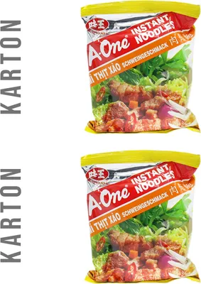 Produktbild von A-One Instantnudeln Schwein Geschmack 60x85g