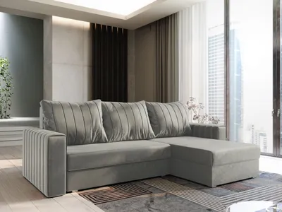 Produktbild von Masseno Ecksofa CARL mit Schlaffunktion L-Form, Sofa mit Bettkasten, Wohnzimmersofa, Couch, Soffa, Bettsofa, Couchgarnitur- Hellgrau, PAROS 05