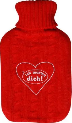 Produktbild von Wärmflasche mit Einstickung – Ich wärme dich - 39379 rot