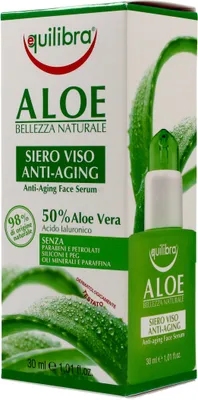 Obrázok produktu pre Equilibra, Aloesowe Serum Przeciwstarzeniowe do twarzy z kwasem hialuronowym, 30 ml